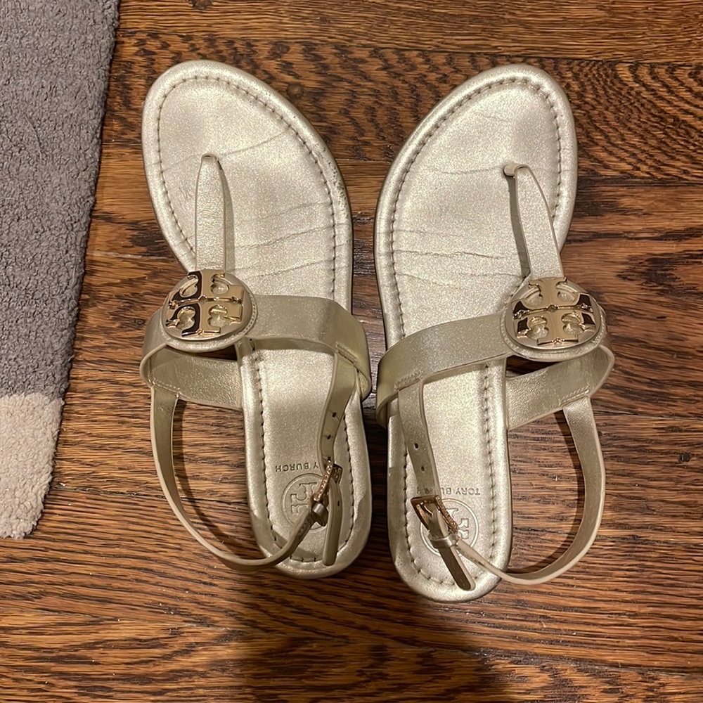 Tory Burch gold sandals